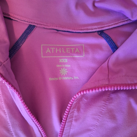 Athleta half zip dry fit purple top XXS NWOT *D5 - Picture 2 of 5